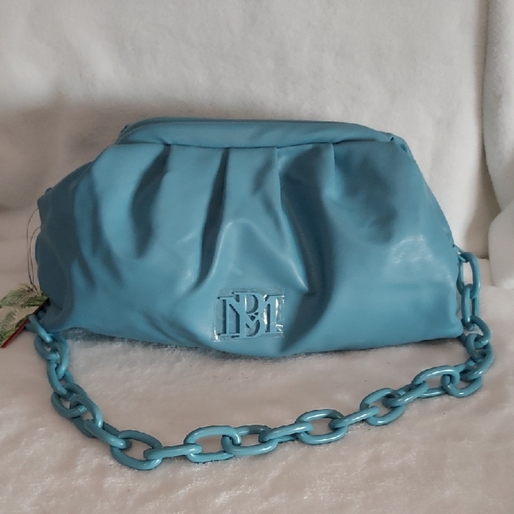 Badgley Mischka Blue Chain Shoulder Bag